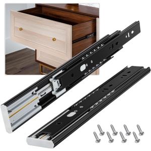 Soft Close Drawer Slides 1 Pair Full Extension 12 14 16 18 20 22 24 inch Side Mount Pull Out Kitchen Cabinet Rails Bracket Replacement Ball Bearing Tracks kit Guide Runner 100 LB Capacity
