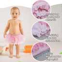 Baby Girls Soft Fluffy Tutu Skirt with Diaper Cover, Tulle Dress Skirt 3 Layers Soft for Newborn,Toddler (Pink, S)