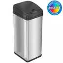 13 Gallon / 49 Liter Stainless Steel Rectangular Sensor Trash Can with AbsorbX® Odor Filter