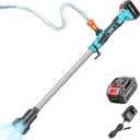 Seesii Cordless Stick Water Transfer Pump, with 4000mAh 21V Battery & Charger, 720GPH, 32FT Head, Handheld Portable Utility Sump Pump Kit with 3/4" Outlet for Pool/Garden/Pond/RV/Boat Draining (Light Blue)