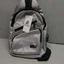 AMJ Crossbody Sling Bag Men Women, Casual Shoulder Backpack, Chest Daypack Satchel for Hiking Travel (Small, White Gray)