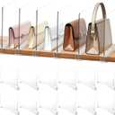 12 Pack Acrylic Shelf Dividers, Clear Shelf Divider Closet Dividers Shelfs Organizer for Bedroom Closet Organizers and Vertical Purse Organizer for Closets, Bedroom