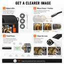 33FT Dual Lens Endoscope Camera with Light, 4.3" Borescope with Photo/Video, IP67 Waterproof with 8 LED Lights, Semi-Rigid Snake Cable, Inspection for Pipe, Engine & HVAC