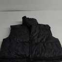 KEOMUD Women's Winter Crop Vest Lightweight Sleeveless Warm Outerwear Puffer Vest Padded Gilet (Black), S