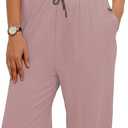 LICOBOD Ruched Short sleeve Tops 2 Piece Outfits Lounge Sets For Women high-elastic Sweatshirt High Waisted Wide Leg Sweatpant, Large, Sakura Pink