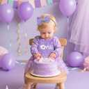 UNICOMIDEA Baby Girl 1st Birthday Outfit One Year Old Birthday Clothes Toddler Long Sleeve Tulle Romper Dress (12-18 Months, Purple)