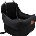 Dog Car Seat-Booster Car Seats with 7''Interior Height,Pet Travel Carseat with 2 Safety Leashes,Cars Dog Seat Restraint Small/Medium Dogs up to 35 lbs,Detachable Washable,Easy to Install(H-Black)