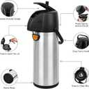 TOMAKEIT Airpot Coffee Dispenser Thermal with Pump,3L/102 Oz Insulated Stainless Steel Large Airpot Coffee Carafe Lever Action for Hot/Cold Water,Thermal Carafe for Hot Cocoa for Parties
