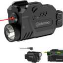 DEFENTAC 800 Lumens Pistol Light Laser Combo, Strobe Tactical Flashlight with Red Beams for Guns W/a Rail, Rechargeable