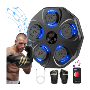 Music Boxing Machine, Interactive Punching Trainer with Boxing Gloves, Large Size Wall Mounted Electronic Boxing Target for Adults Kids, 9 Modes & 9 Speeds