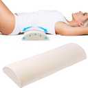 Cozyhealth - 3.15"H*23.6"L - Soft Lumbar Pillow for Sleeping, Memory Foam Back Lumbar Support Cushion for Lower Back Pain Relief Bed Waist Sleep Support Pillow for Side, Back Sleepers (White, Large)