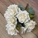 9 Pack Of Plastic Roses White