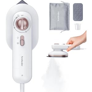 Newbealer Dual Voltage Travel Iron - 120V/220V, 490W, Small Dry Iron with 3 Temp Settings, 30ml Steam (Horizontal Only), Non-Stick Ceramic Soleplate, 1lb Lightly for Cruise, RV and Europe Trips