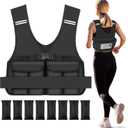 DMDG Adjustable Weighted Vest for Woman Men With Shoulder Pads 2-18 lbs, Weighted Vest For Walking, Running, Cross Training, Muscle Building,Improve Bone Health- Comfortable, Washable (Black)