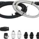 25Inch 6AN Power Steering Pump Hose Kit Compatible with Chevy C10 LS Swap Engine, High/Low Pressure Line with Leak-Proof Design Connect to GM Type II Power Steering Pump