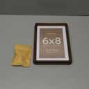 Homeforia 6x8 Picture Frame Brown Wood, Mortise & Tenon Dark Wooden 6 x 8 Photo Frames with Mat 5 x 7 for Wall or Tabletop, 6by8 Walnut Frame Matted to 5x7 inch Art, Tempered Glass, Wall Kit, Set of 1