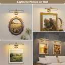 15.7" Hard-Wired Picture Lights for Wall,Brass Art Lighting for Paintings, 15.75 inch Dimmable