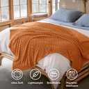 Bedsure GentleSoft Queen Blanket for Bed - Cozy Soft Fall Blankets for Women, Cute Large Fall Throws for Girls, Orange, 90x90 Inches