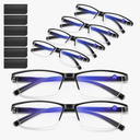 Reading Glasses Men,Spring Hinge Blue Light Blocking Readers,Anti Eyestrain Computer Magnifying Eyeglasses