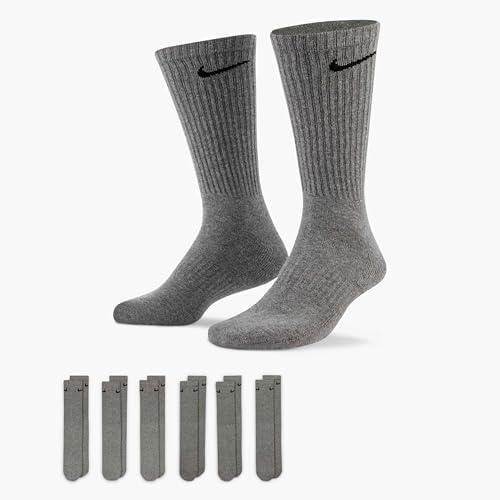 Nike Unisex Adult Everyday Cushioned Training Crew Socks (6 Pairs) L