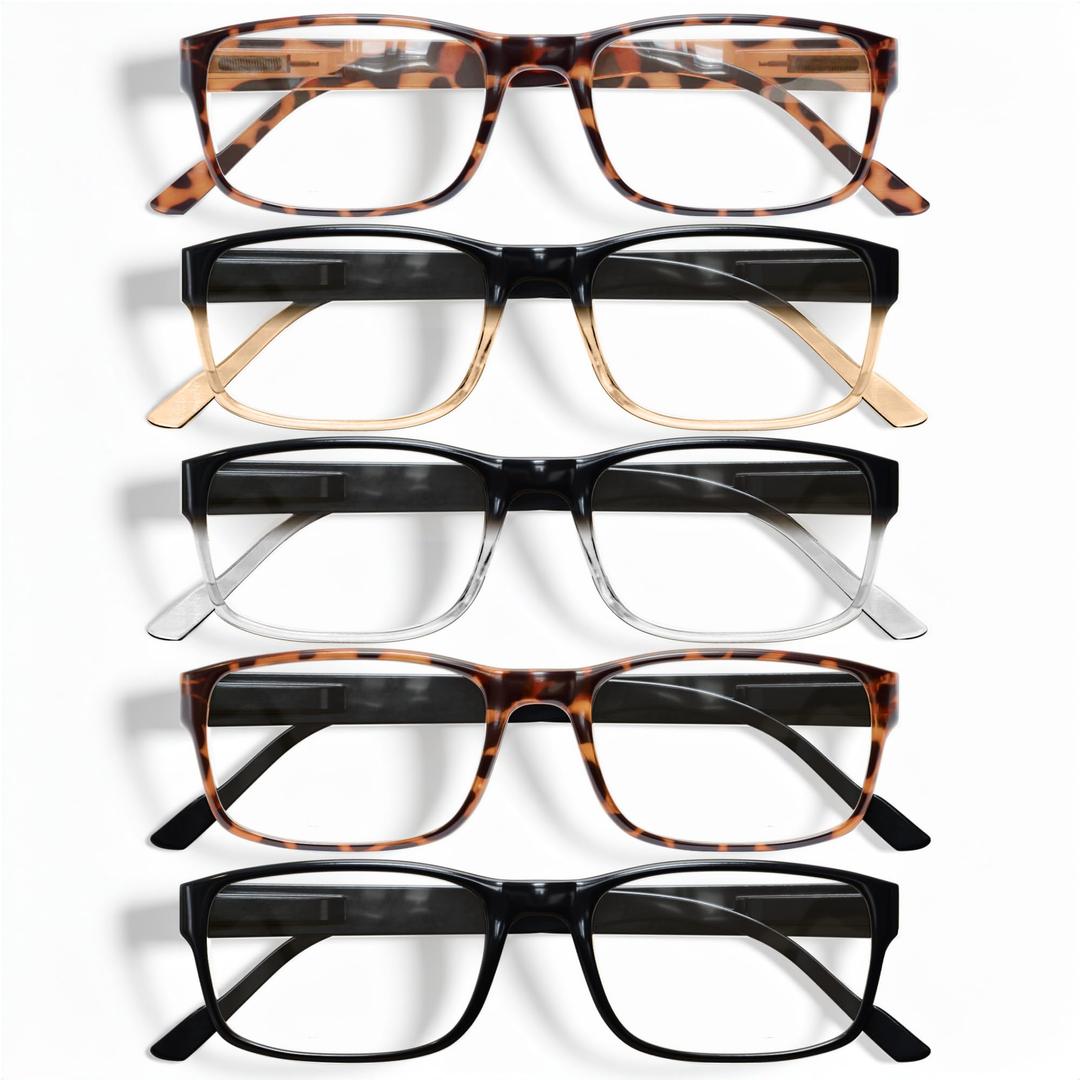 Gaoye 0.5 Professional Reading Glasses for All Day - Computer Readers with Blue Light Protection - Value Pack