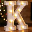 DyingSwan Small Led Marquee Letters, Light Up Letters, 8.58 Inch Led Letter Lights, Battery Powered Lighted Sign for Table, Party, Birthday, Christmas Decor (Letter K)