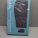 Wireless Keyboard and Mouse Combo,2.4G Full Size Wave Keys Ergonomic Keyboard with Wrist Rest for Natural Typing, 3 DPI Adjustable Ergonomic Silent Mouse for Computer/Laptop/Windows/Mac (Black)