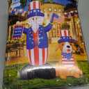 7FT Patriotic Independence Day 4th of July Inflatables Outdoor Decorations, Inflatable Uncle Sam with Dog, Built in LED Lights Blow up Fourth of July Decor for Holiday Party Garden Yard Lawn
