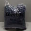 CozyLux Fluffy King Size Comforter Set - Super Soft Faux Fur Navy Blue Comforter King Size, Winter Warm Fleece Bedding Set, 3 Pieces Plush Fuzzy Bed Set (1 Shaggy Comforter, 2 Pillowcases)