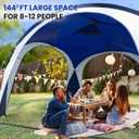 UNICAMPER Beach Tent 12 X 12ft Large UPF50+ Pop Up Canopy with 2-Pcs Side Wall, Sun Shelter Rainproof, Waterproof for Camping Trips, Backyard Fun, Fishing, Parties, Or Picnics(Navy Blue), 90inch*144inch*144inch
