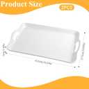 2 Pcs Serving Platters and Trays, 16" x 10" Rectangle Melamine Serving Platter Large Servings Dishes White Reusable Tray for Wedding Decor Snack Fruit Desserts Pantry Organization