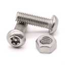 M6-1.0 x 25mm Button Torx Drive Head Machine Screws with Stainless Steel Hex Nuts, Torx with Pin Tamper Resistant Security Screws, 304 Stainless Steel 18/8, 20 Sets