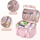 Medicine Storage Bag with 2 Medical Bags, Pill Bottle Organizer Bag Empty First Aid Bag for Travel, Home Healthcare, Pink(Empty Bag Only)
