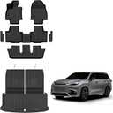 Auxko All Weather Floor Mats Cargo Mat with Backrest Mat Rear Door Sill Protector for Lexus TX350 TX350h TX350h+ 2026 2025 2024 6-Seater TPE Liners All Season Accessories