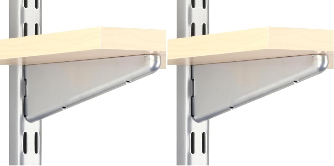 Knape & Vogt Shelf Bracket, 7 Inch, Platinum (Pack of 2)