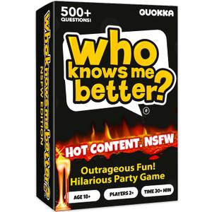 QUOKKA Who Knows Me Better? - Hot & Wild Edition | Bold & Spicy Party Card Game for Adults Only | 500+ Daring Questions to Expose Your Friends Deepest Desires