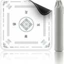 2F22E Mahjong Mat - Non-Slip Noise Reduction Gaming Mat 32.4x32.4 Inch for Mahjong/Poker/Board Games/Card Games/Dominoes (White)