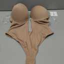 Slimers Women Shapewear Backless Body Bra Shaper Womens Plus Size Plunge Invishaper Low Back Thong Bodysuits Open Crotch Daily Use((Skin Pink XL)