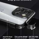 2 x Foluu Clear Case for OnePlus 13T, Hard PC Back & Soft TPU Bumper [Not Yellowing] Shockproof Protective Phone Case Slim Fit Thin Cover for OnePlus 13T 2025 (Black+Clear)