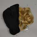 NOOFNO Summer Women's Beach Sun Hat, Wide Brim Sun Protection, Lightweight Hat with Hair Attached via Magic Tape Hat[black]+hair