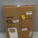 LOFTEY C Shaped End Table, Couch Side Tables That Slide Under, C Side Table for Couch & Sofa, Perfect for Small Space, Rustic Brown