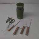 Knife Set, 7-Piece Kitchen Knife Set with Sharp Chef and Meat Knives, Anti-Rust Utility Knives Set for Kitchen, Kitchen Knife Block Set Green