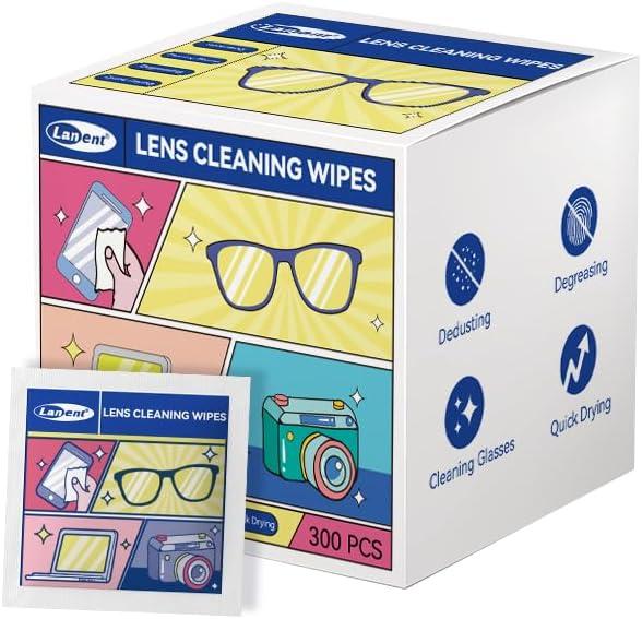 Glasses Cleaner, Lens Wipes for Eyeglasses,Eye Glasses Cleaner Wipes,Lens Wipes for Glasses/Sunglasses,Screen Wipes,Lens Wipes Individually Wrapped(300 PCS)