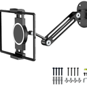 Vanconwey iPad Wall Mount,Swivel & Tilt,AluminiumTablet Wall Mount,360°Rotation Base,Adjustable and Foldable for 4.713 Inch Phones and Tablets,VCZ1218(1 Packs,Black)