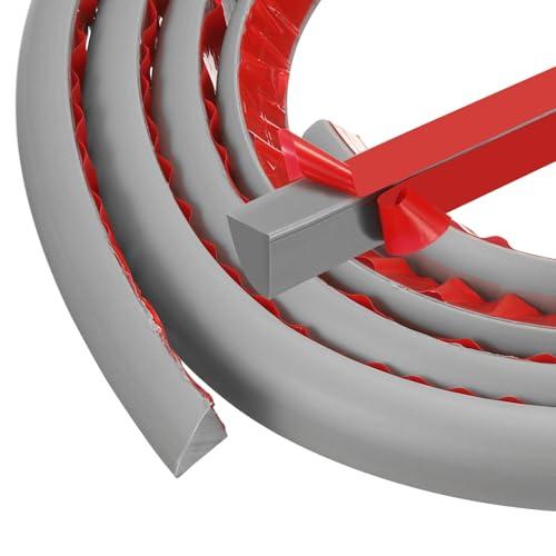 M METERXITY Flexible Quarter Round Molding 118 Inch Self-Adhesive Bathtub Trim Molding Peel and Stick Rubber Quarter Round Trim for Floor/TubWall Edge Corner/Stairs/Columns [Gray,0.5In]