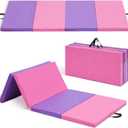 ZENOVA Gymnastics Mat 6'x3'x2''/4'x8'x2'' Exercise Mat Gym Mat for Home Aerobics Workout Foldable Tumbling Mat Children Gifts