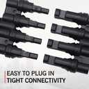 1500V DC Solar Branch Connectors,T Connector IP67 Waterproof,Solar Panel Connector FMMMM+MFFFF for Parallel Connection Between Solar Panels(2Pairs)