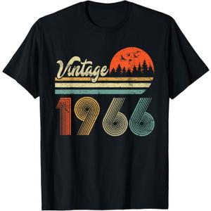 Vintage 1966 Funny 58 Year Old 58th Birthday Gift Men Women T-Shirt (Size Small, Black)