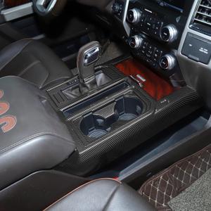 Voodonala for F150 Carbon Fiber Center Console Gear Shift Panel Cover Cup Holder Trim for Ford F150 2015-2020