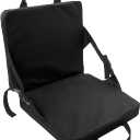 The Folding Outdoor seat of Portable Stadium seat with backrest and Cushion is an Ideal Choice for Sports Events Hiking Fishing Traveling and Camping. (Black)